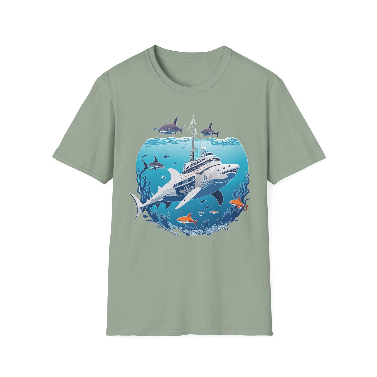 Ocean Tee Shirt, Ocean Shirt, Shirt with Ocean, U boat Tees, Shirt with U-Boat