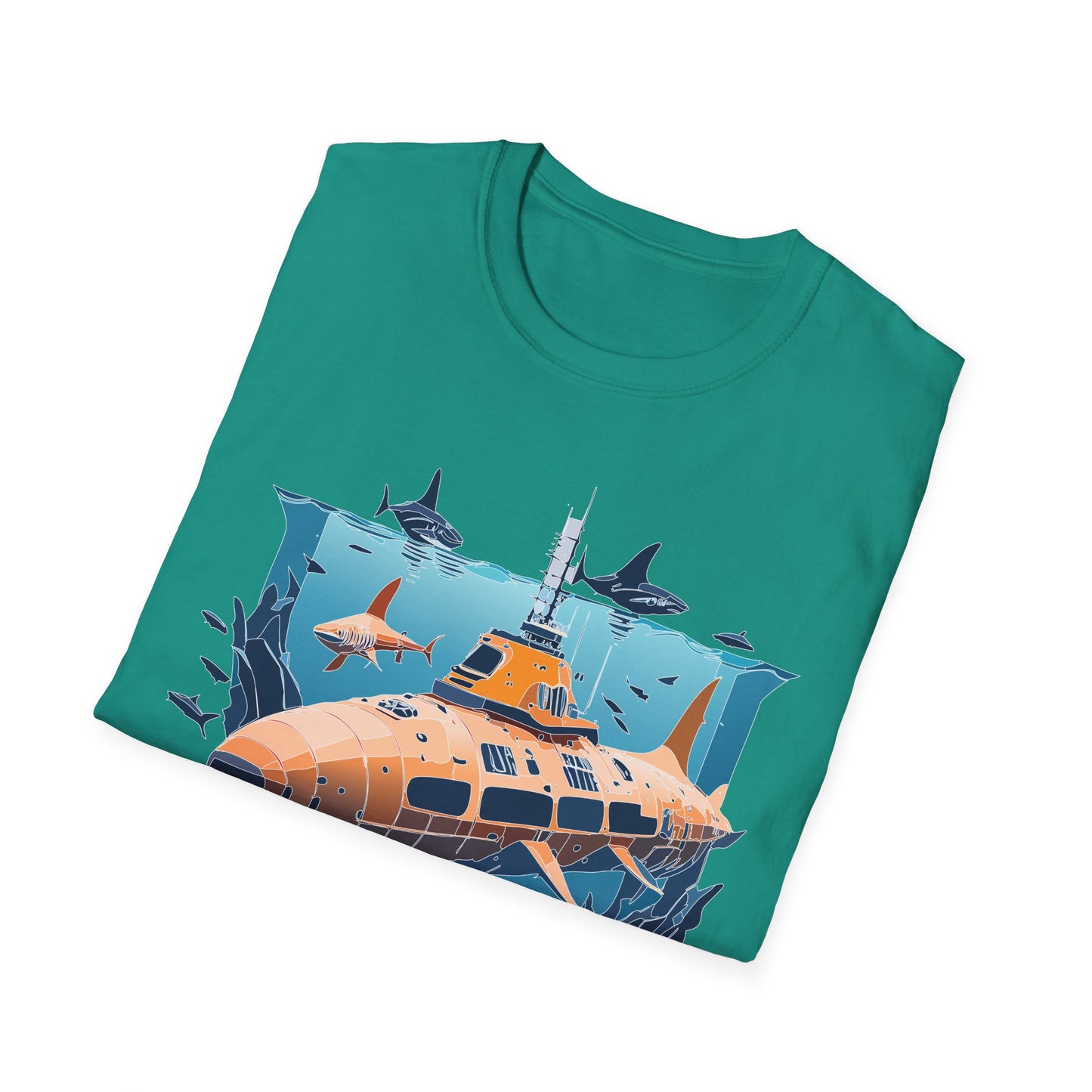 Ocean Tee Shirt, Ocean Shirt, Shirt with Ocean, U boat Tees, Shirt with U-Boat