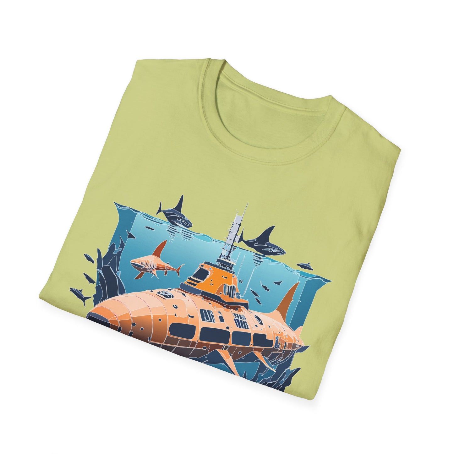 Ocean Tee Shirt, Ocean Shirt, Shirt with Ocean, U boat Tees, Shirt with U-Boat