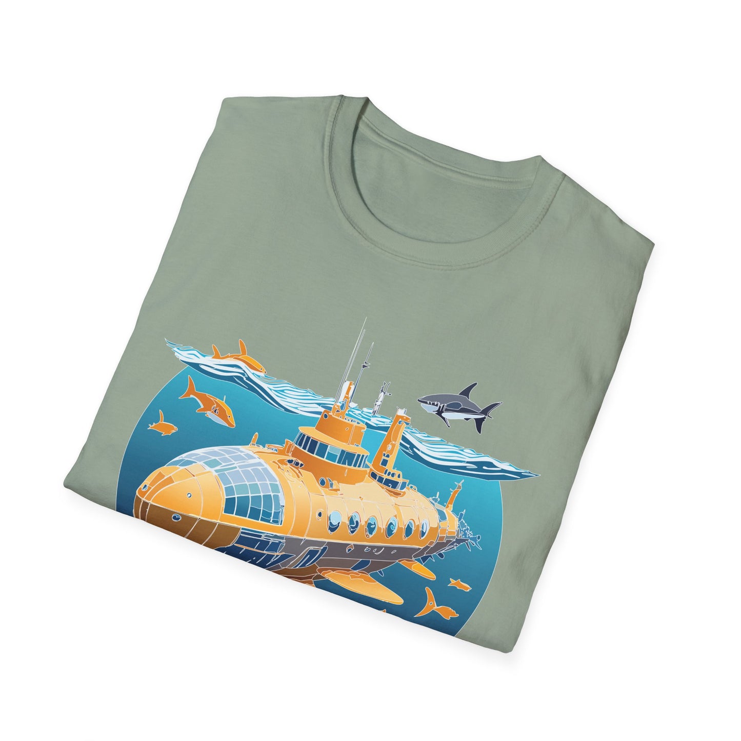 Ocean Tee Shirt, Ocean Shirt, Shirt with Ocean, U boat Tees, Shirt with U-Boat