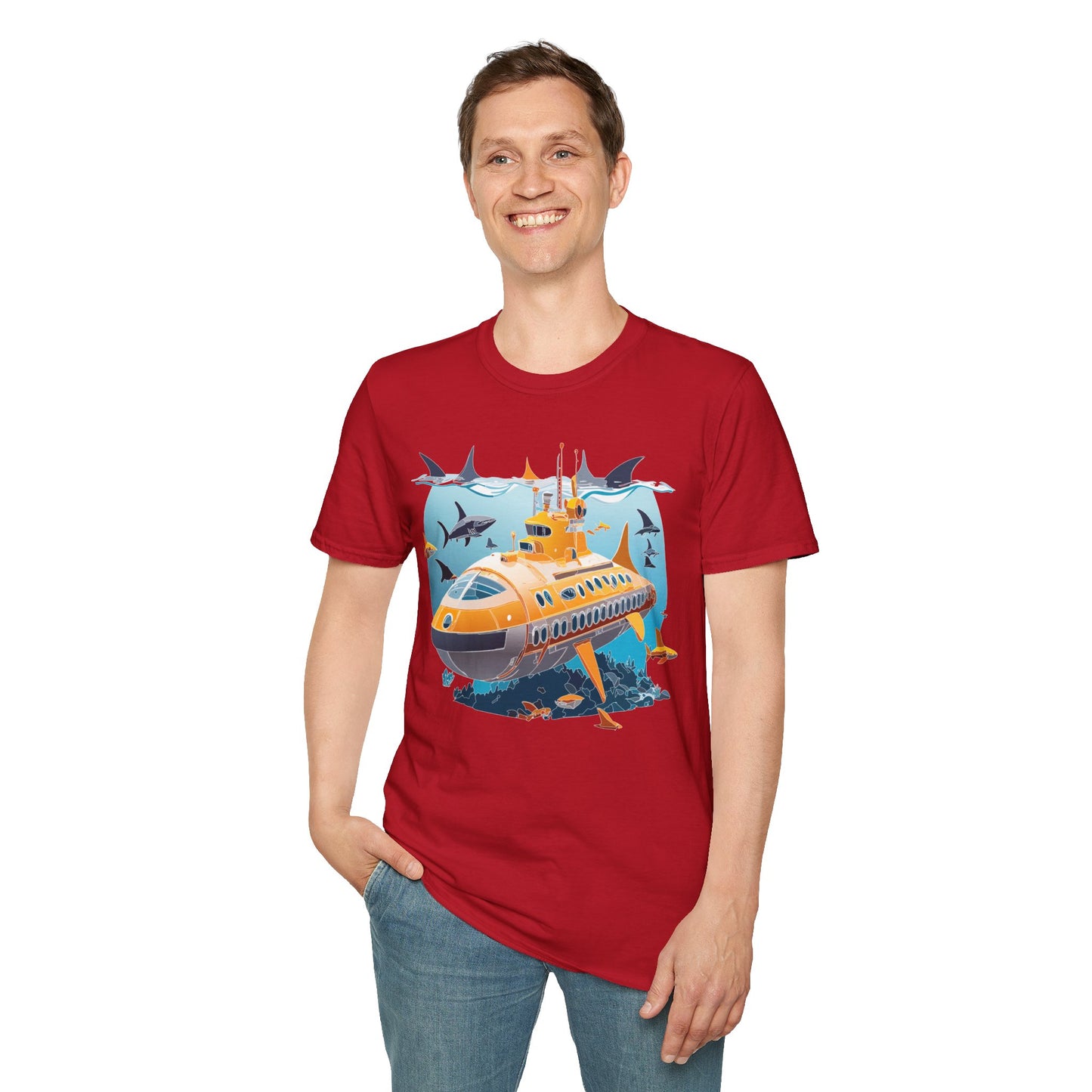 Ocean Tee Shirt, Ocean Shirt, Shirt with Ocean, U boat Tees, Shirt with U-Boat