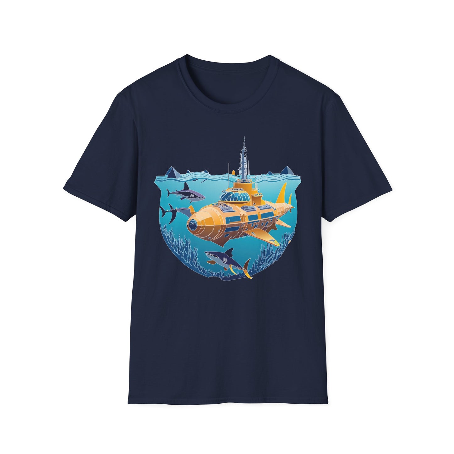 Ocean Tee Shirt, Ocean Shirt, Shirt with Ocean, U boat Tees, Shirt with U-Boat