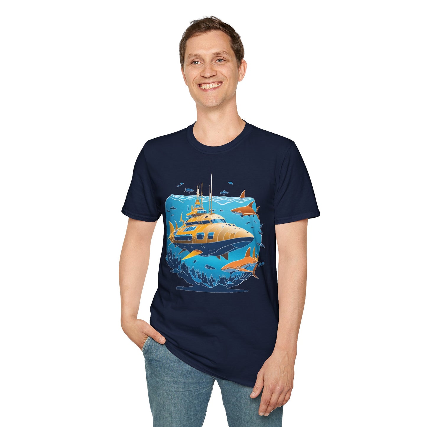 Ocean Tee Shirt, Ocean Shirt, Shirt with Ocean, U boat Tees, Shirt with U-Boat