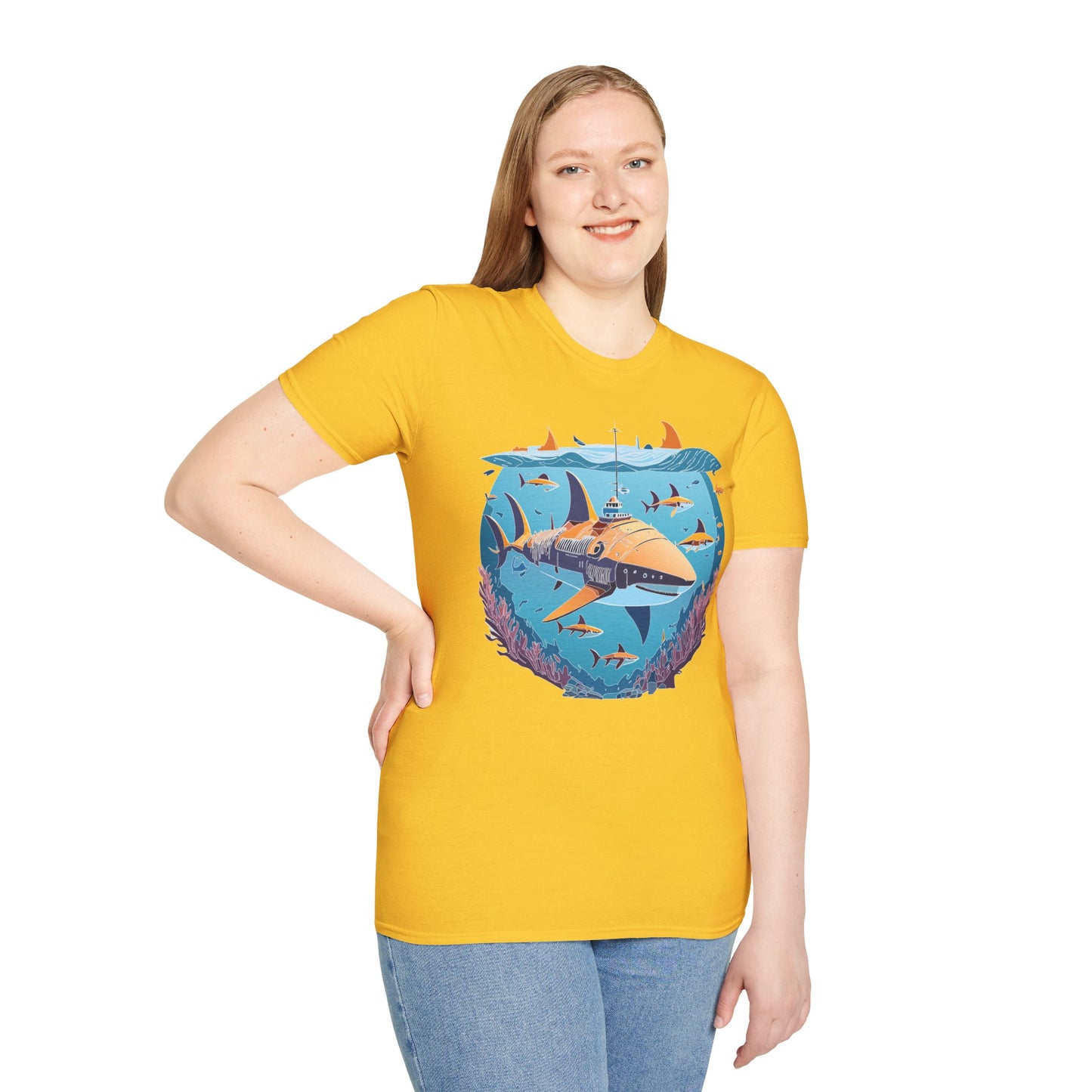 Ocean Tee Shirt, Ocean Shirt, Shirt with Ocean, U boat Tees, Shirt with U-Boat