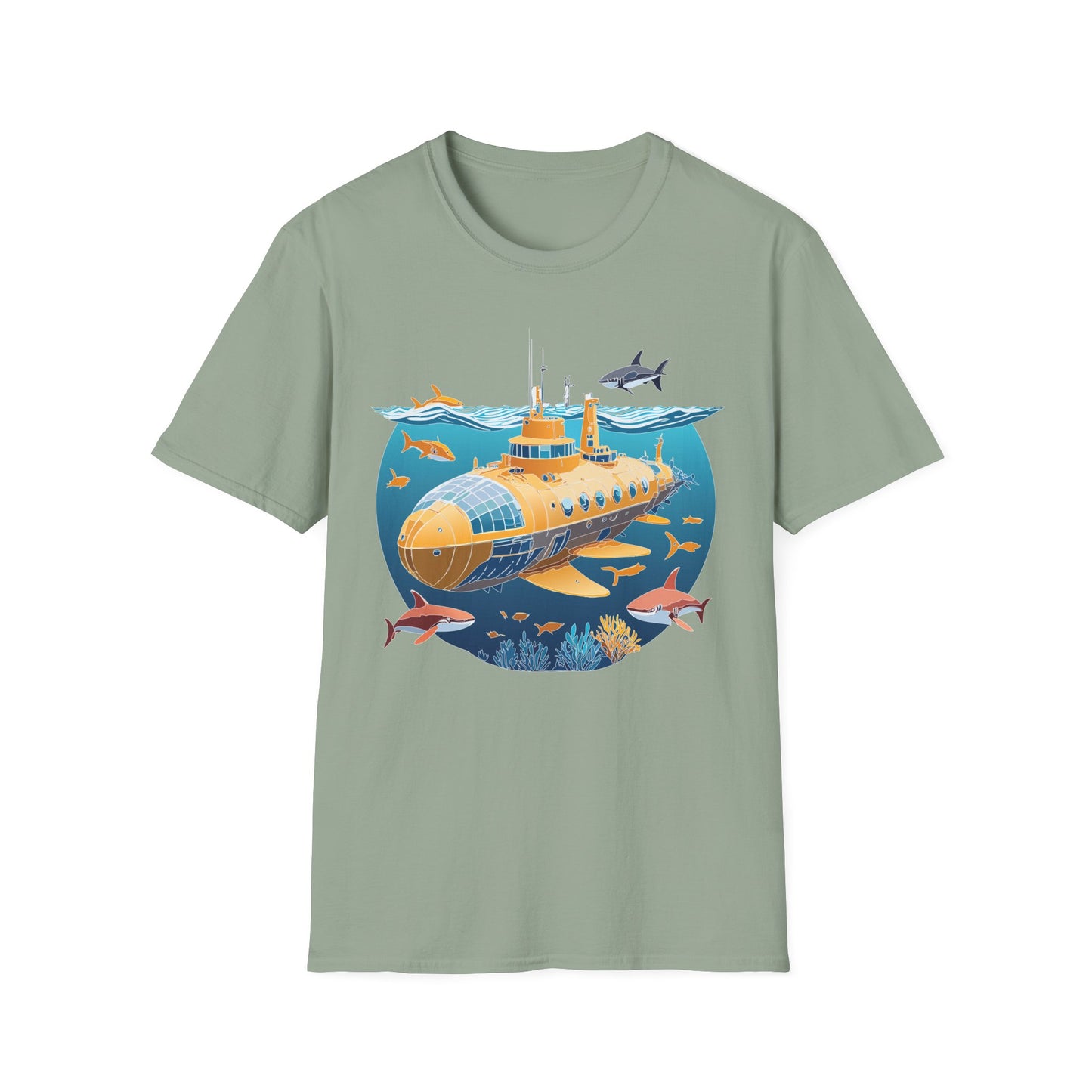 Ocean Tee Shirt, Ocean Shirt, Shirt with Ocean, U boat Tees, Shirt with U-Boat