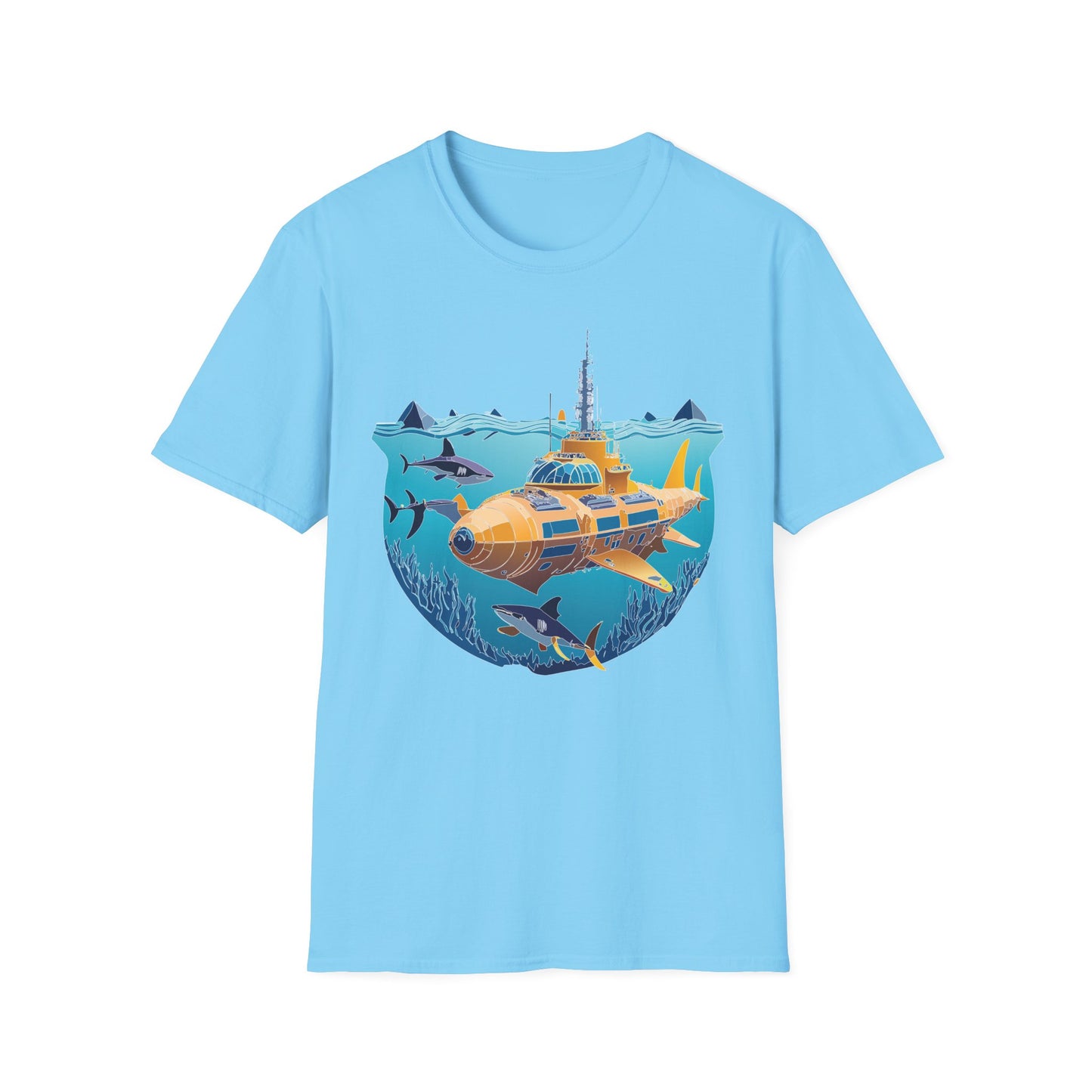 Ocean Tee Shirt, Ocean Shirt, Shirt with Ocean, U boat Tees, Shirt with U-Boat