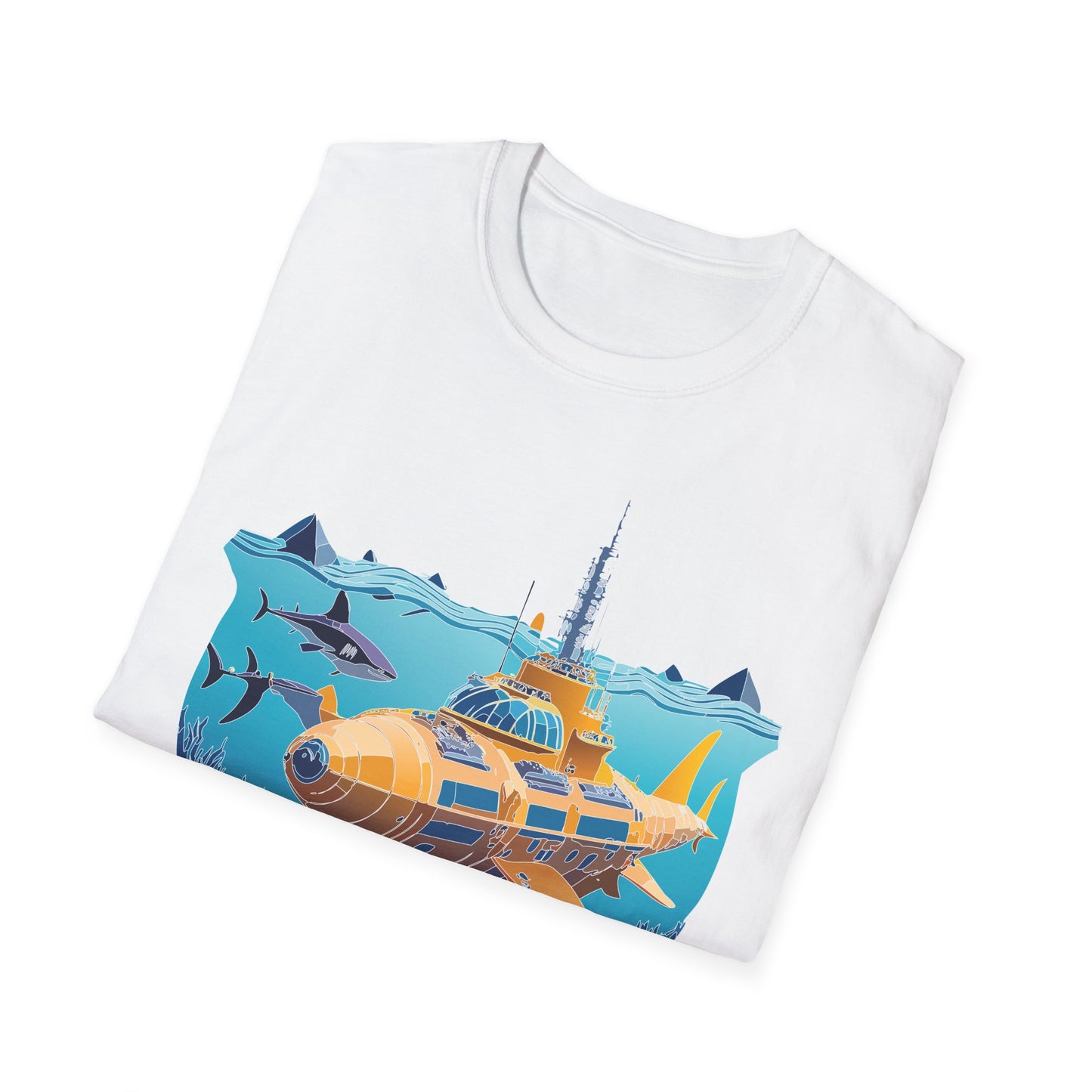 Ocean Tee Shirt, Ocean Shirt, Shirt with Ocean, U boat Tees, Shirt with U-Boat