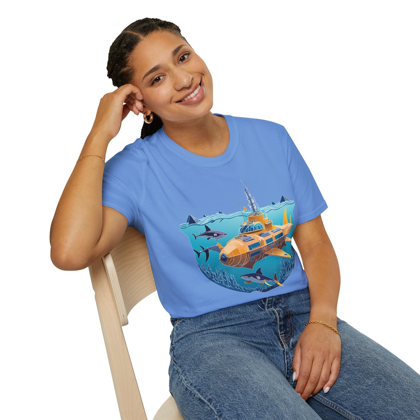 Ocean Tee Shirt, Ocean Shirt, Shirt with Ocean, U boat Tees, Shirt with U-Boat