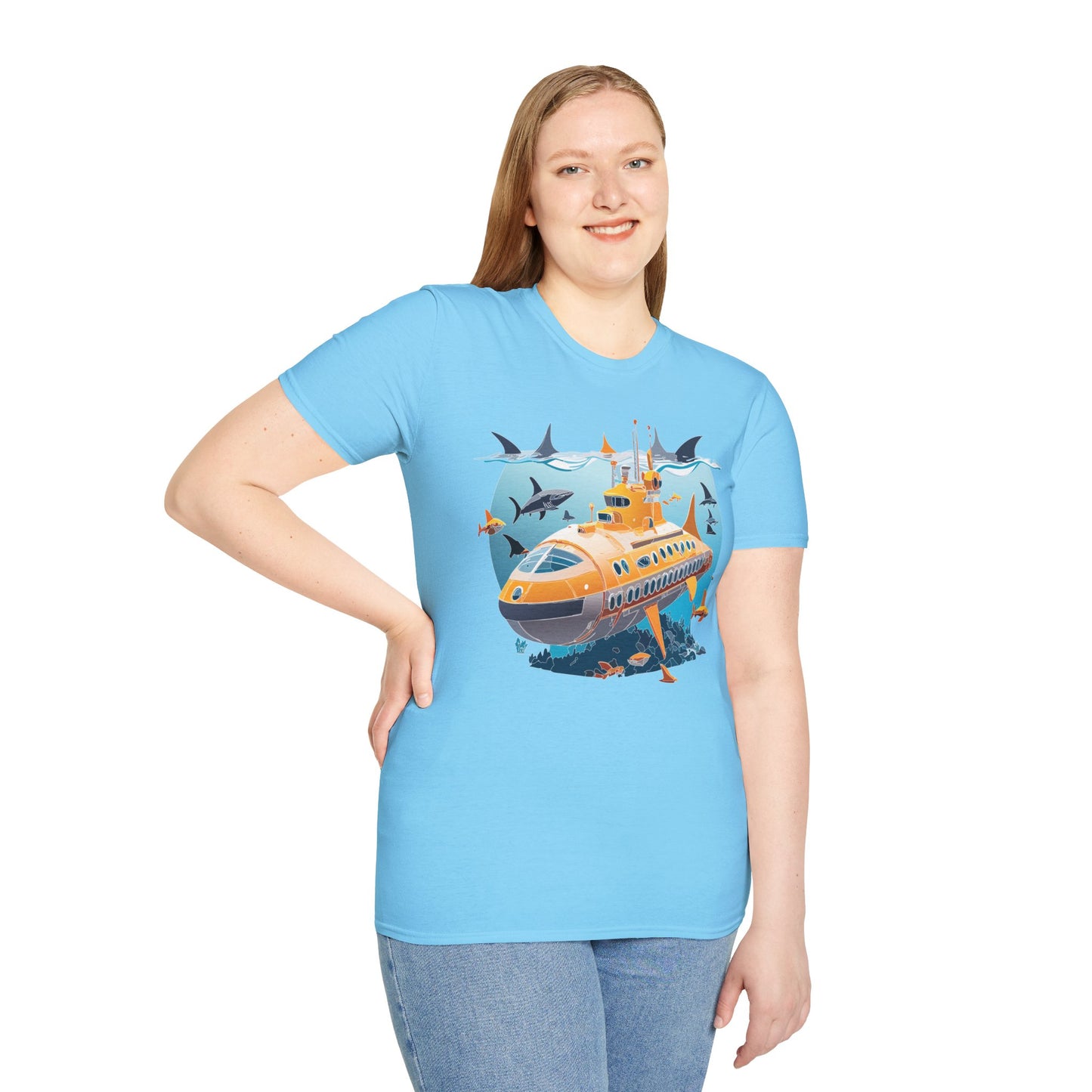 Ocean Tee Shirt, Ocean Shirt, Shirt with Ocean, U boat Tees, Shirt with U-Boat