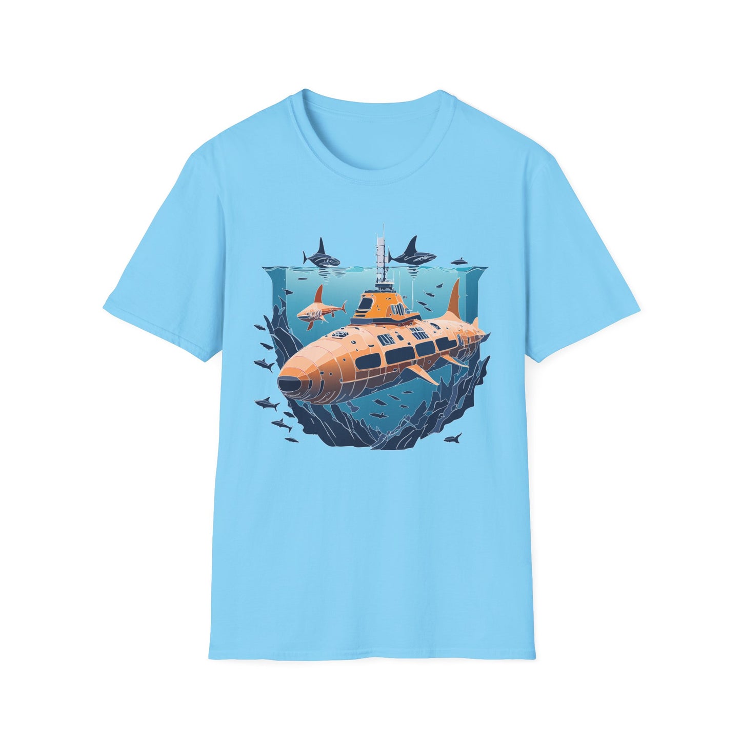 Ocean Tee Shirt, Ocean Shirt, Shirt with Ocean, U boat Tees, Shirt with U-Boat