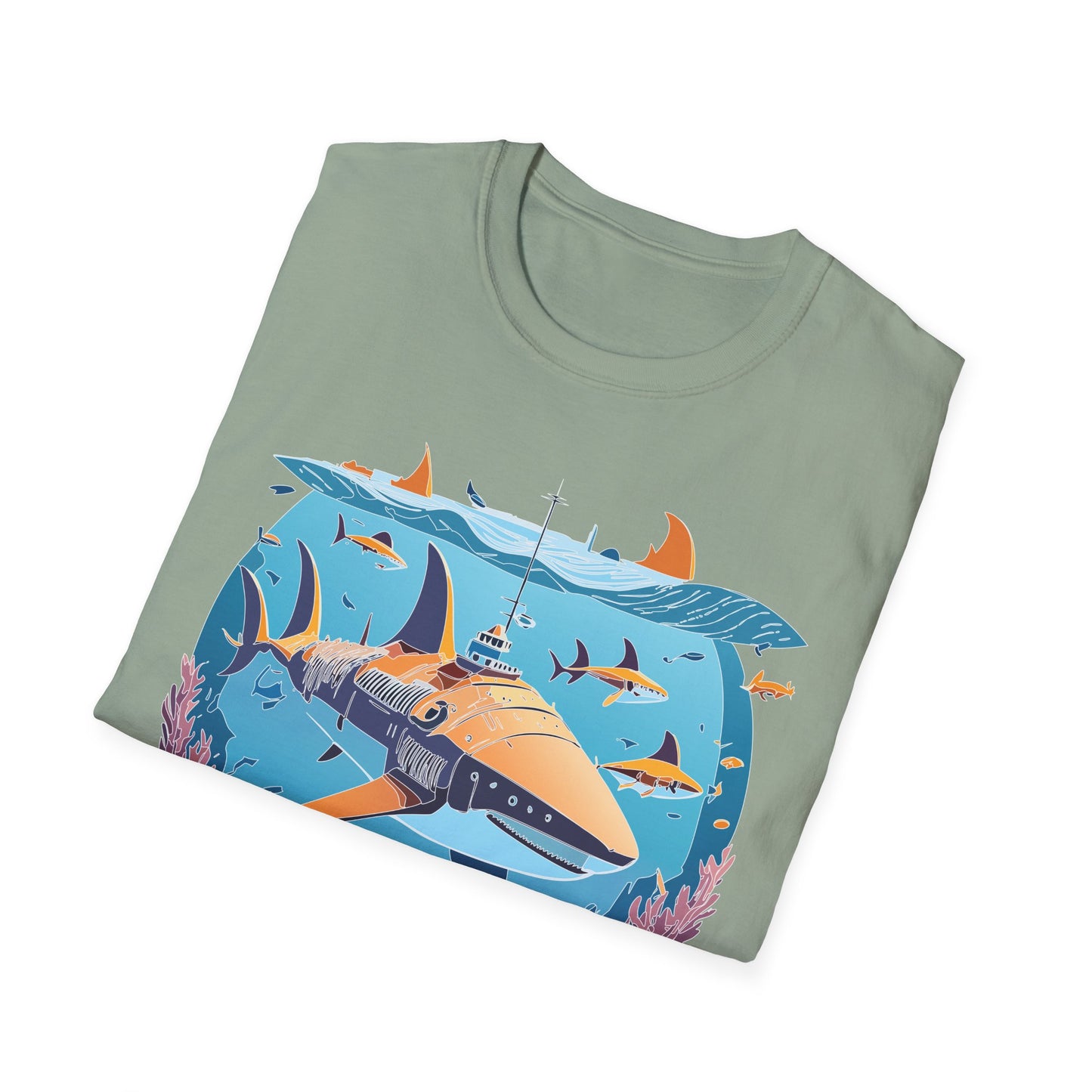 Ocean Tee Shirt, Ocean Shirt, Shirt with Ocean, U boat Tees, Shirt with U-Boat