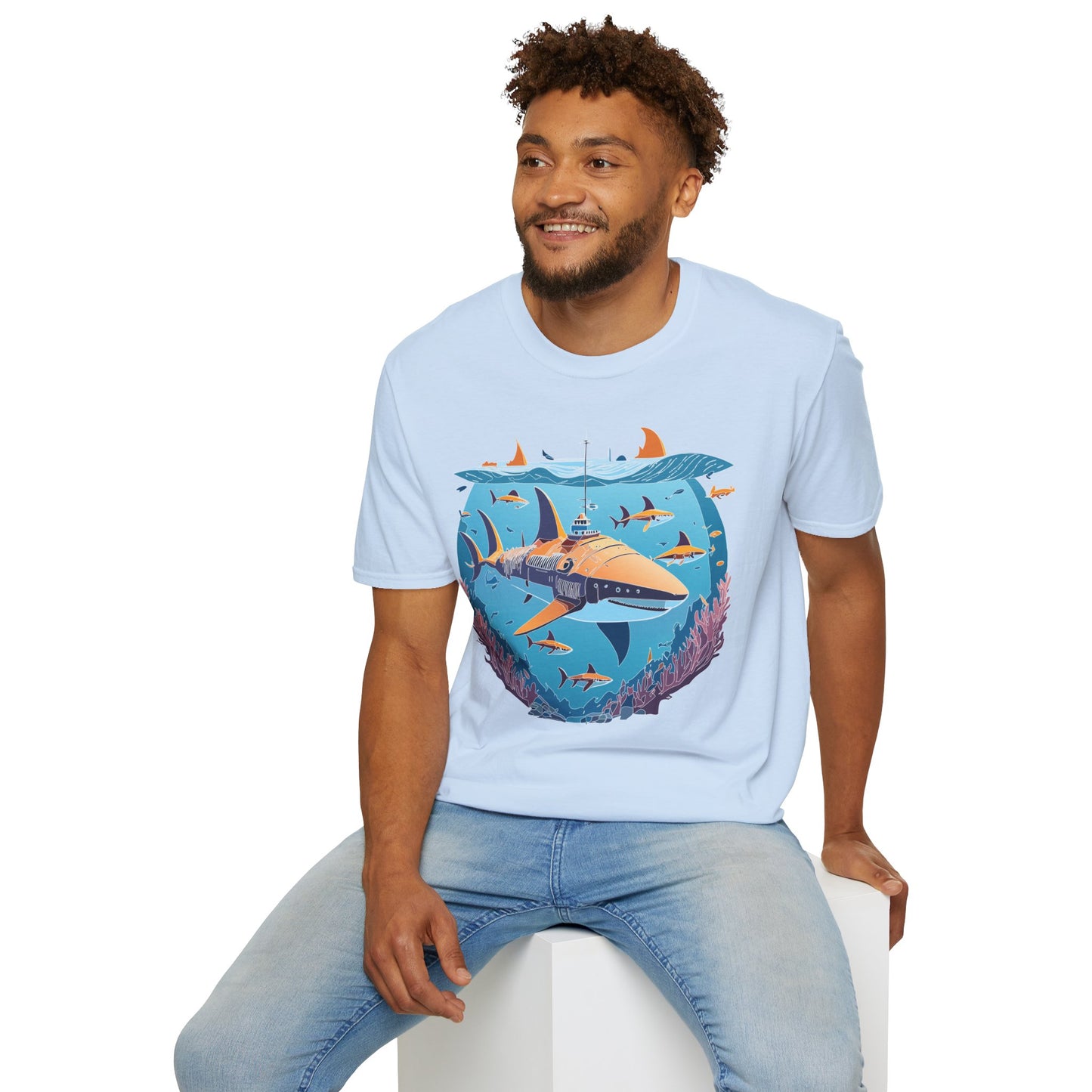 Ocean Tee Shirt, Ocean Shirt, Shirt with Ocean, U boat Tees, Shirt with U-Boat