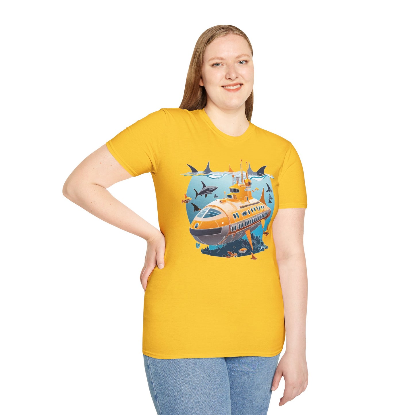 Ocean Tee Shirt, Ocean Shirt, Shirt with Ocean, U boat Tees, Shirt with U-Boat