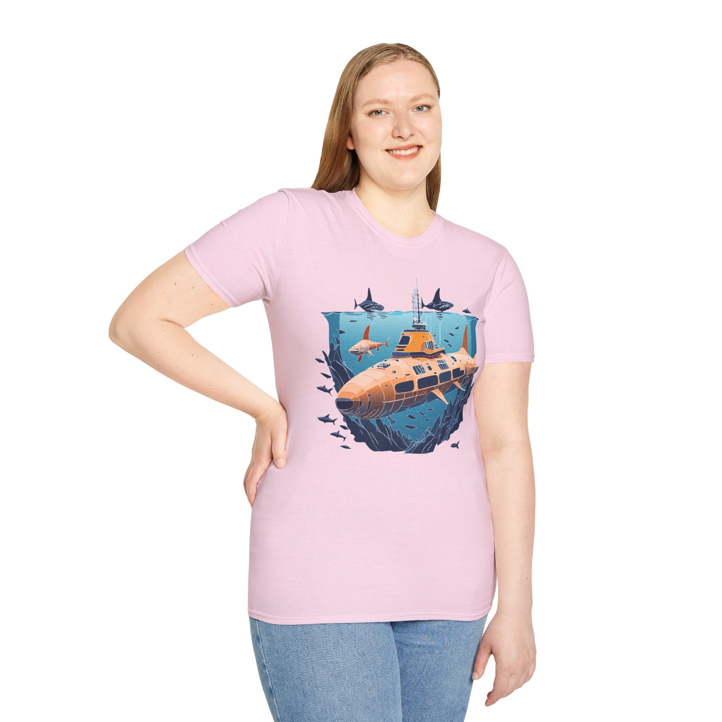 Ocean Tee Shirt, Ocean Shirt, Shirt with Ocean, U boat Tees, Shirt with U-Boat