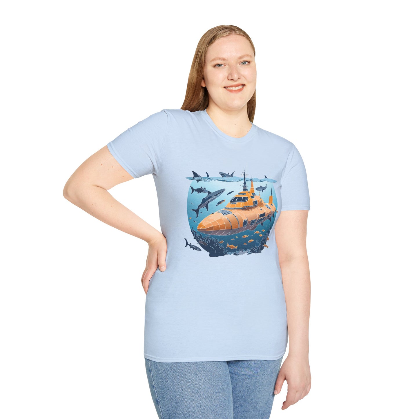 Ocean Tee Shirt, Ocean Shirt, Shirt with Ocean, U boat Tees, Shirt with U-Boat