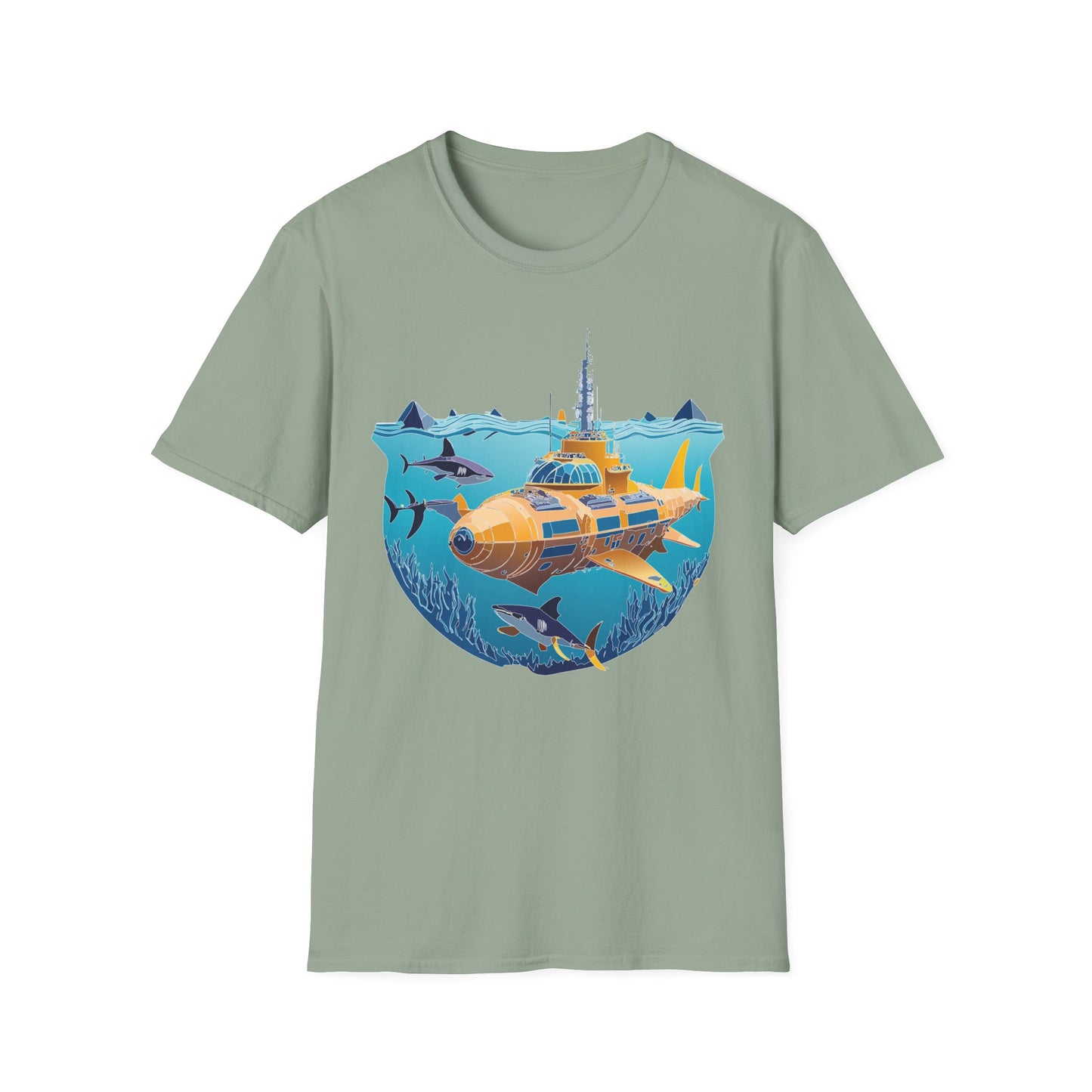 Ocean Tee Shirt, Ocean Shirt, Shirt with Ocean, U boat Tees, Shirt with U-Boat