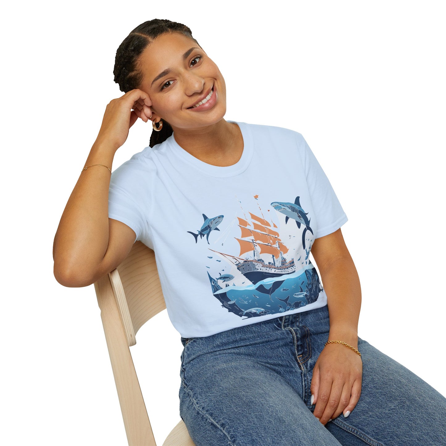 Ocean Tee Shirt, Ocean Shirt, Shirt with Ocean, U boat Tees, Shirt with U-Boat