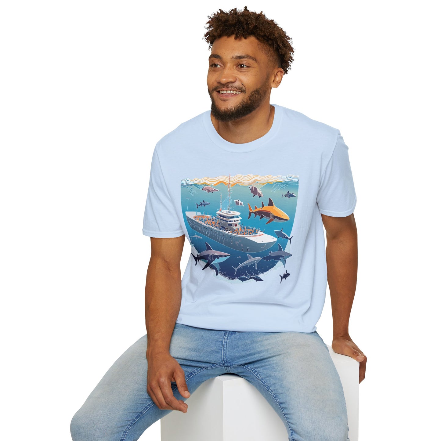 Ocean Tee Shirt, Ocean Shirt, Shirt with Ocean, U boat Tees, Shirt with U-Boat