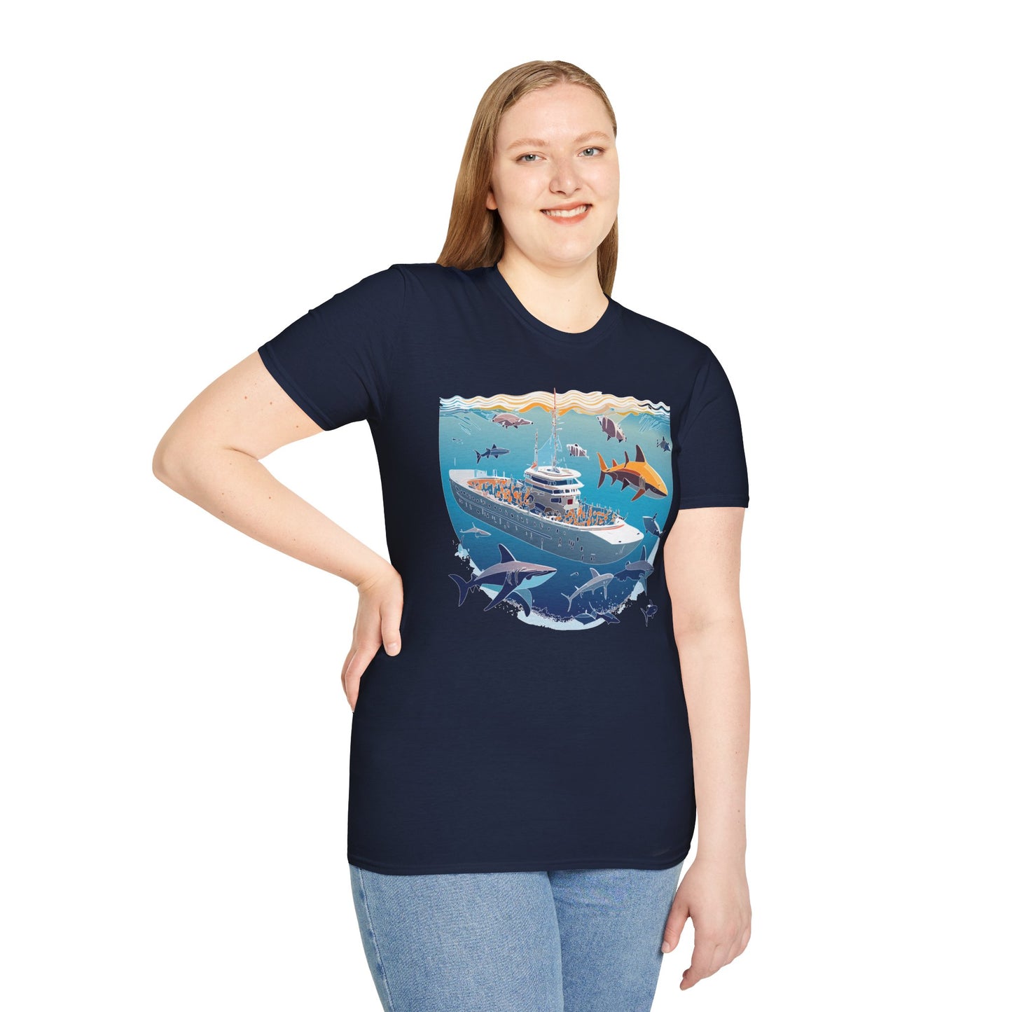 Ocean Tee Shirt, Ocean Shirt, Shirt with Ocean, U boat Tees, Shirt with U-Boat