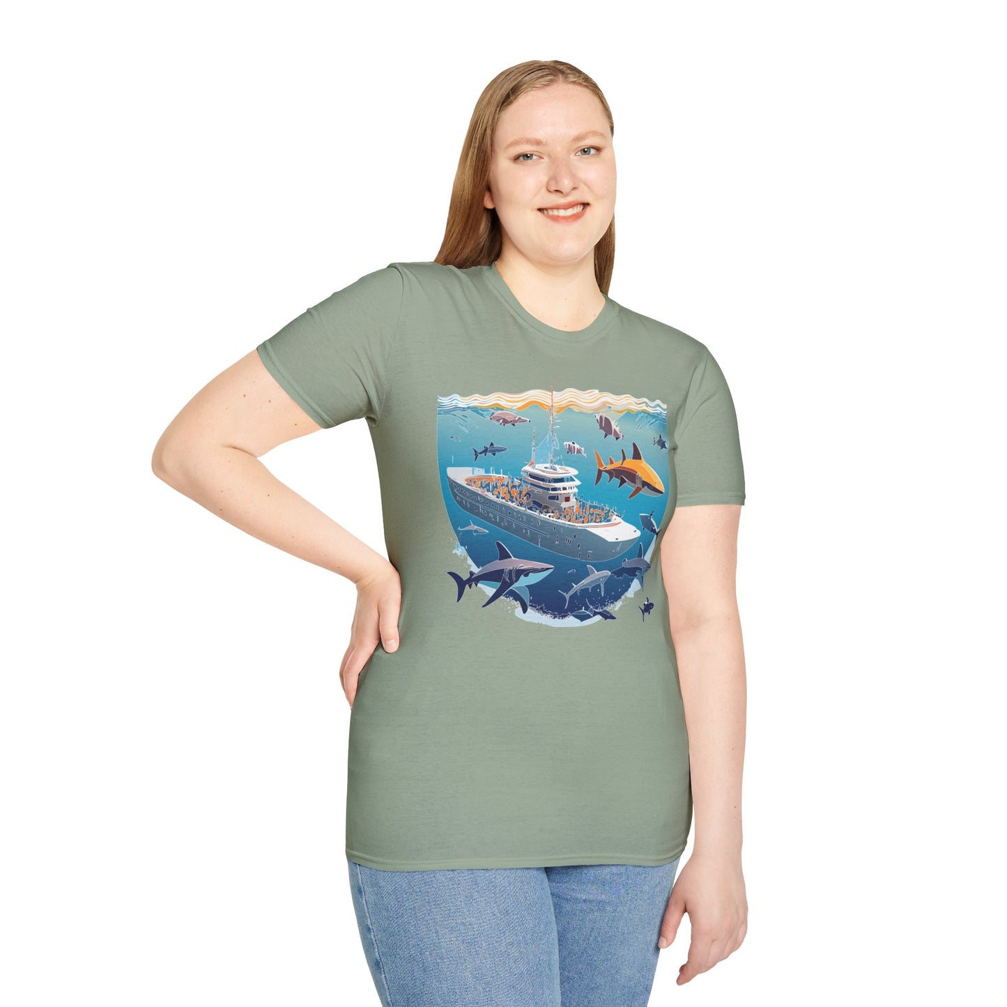 Ocean Tee Shirt, Ocean Shirt, Shirt with Ocean, U boat Tees, Shirt with U-Boat