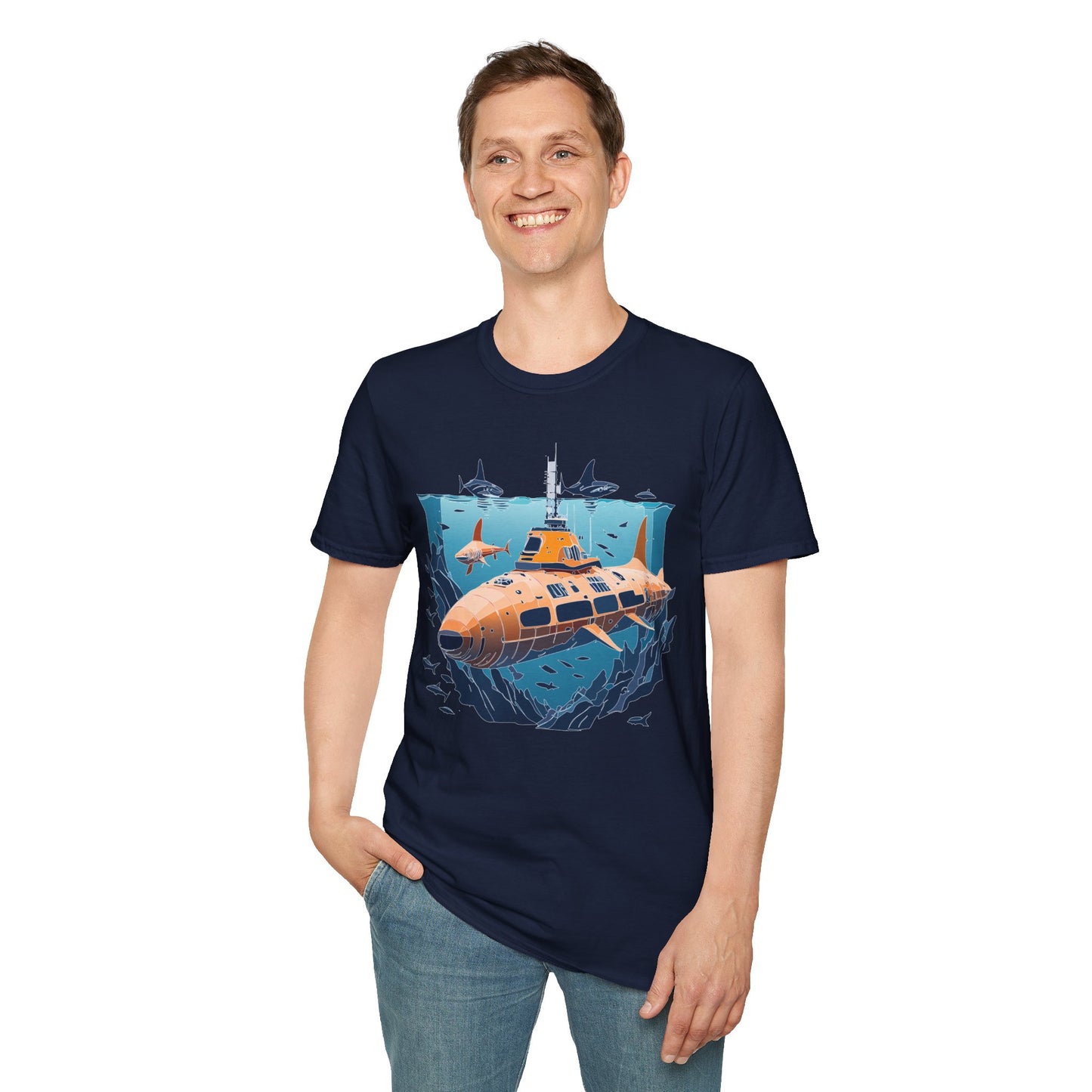 Ocean Tee Shirt, Ocean Shirt, Shirt with Ocean, U boat Tees, Shirt with U-Boat