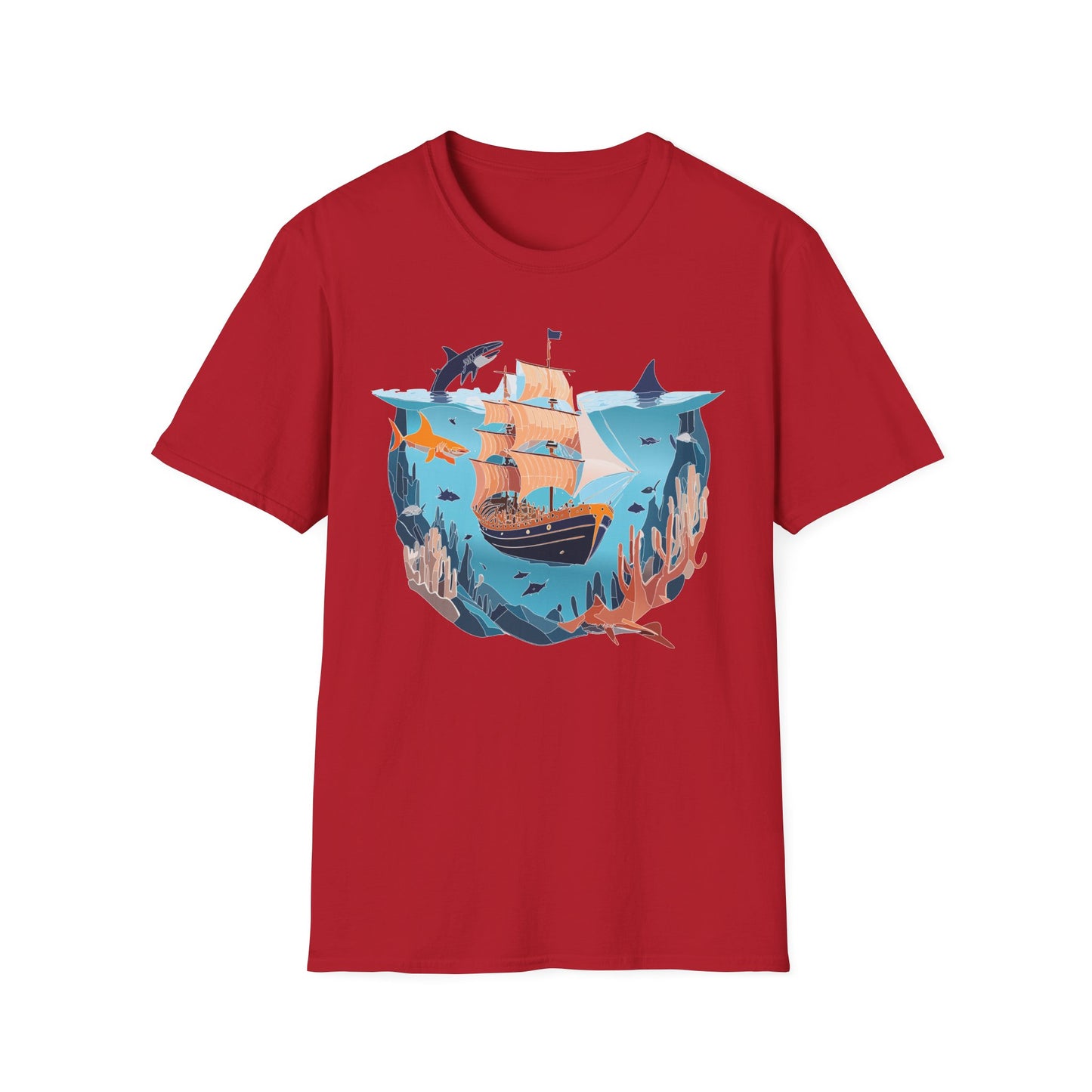 Ocean Tee Shirt, Ocean Shirt, Shirt with Ocean, U boat Tees, Shirt with U-Boat