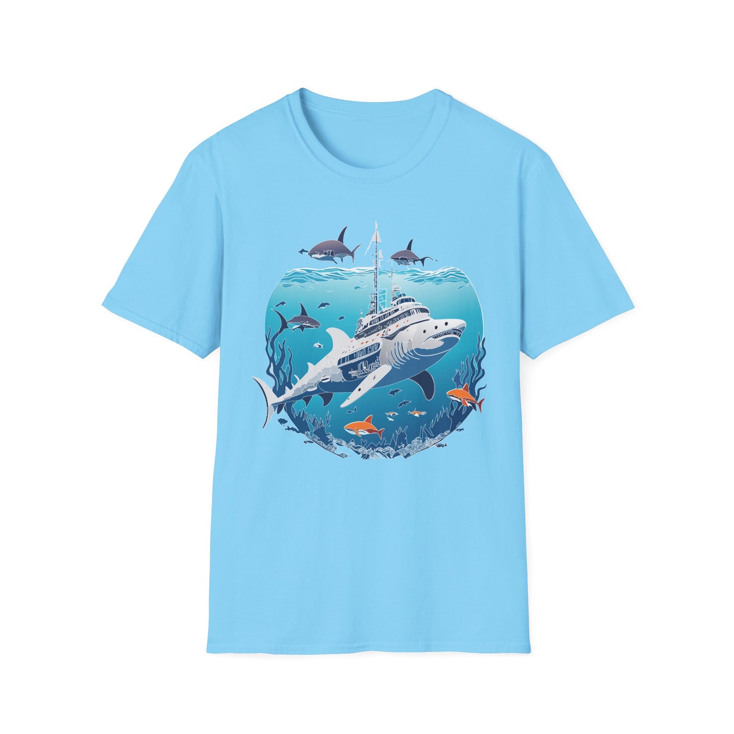 Ocean Tee Shirt, Ocean Shirt, Shirt with Ocean, U boat Tees, Shirt with U-Boat