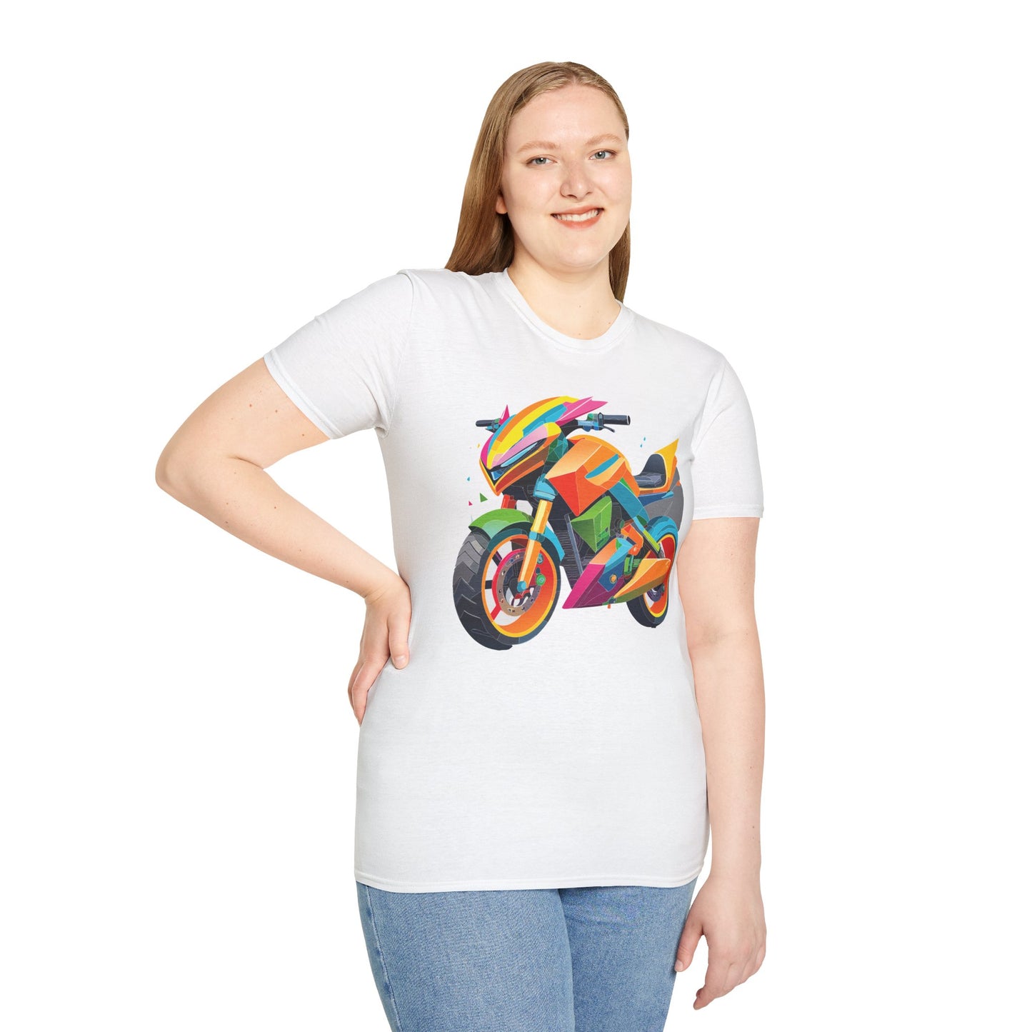 Unisex Bike T Shirt Moto Shirt MTB T Shirt With Art Design Softstyle Cotton Tee For Enthusiasts
