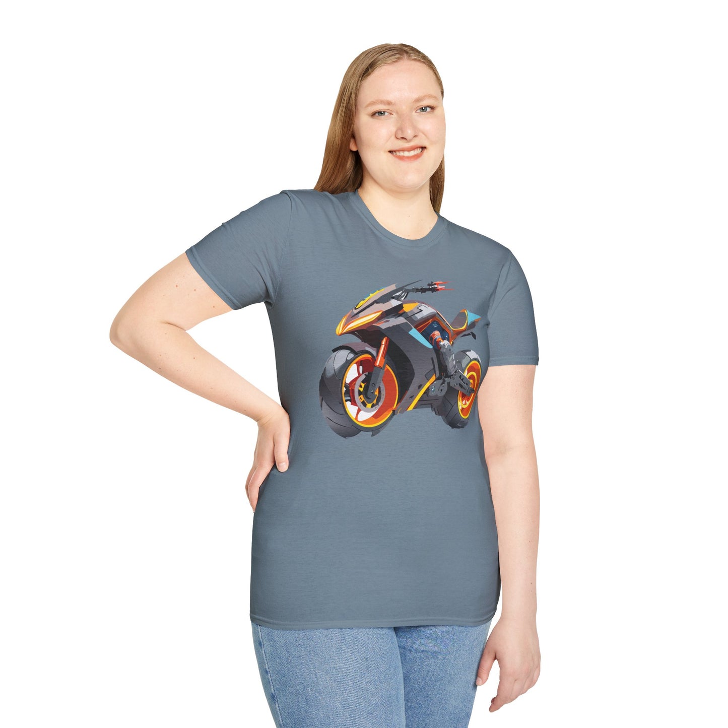 Unisex Bike T Shirt With Motorcycle Graphic MTB Tee Cotton Softstyle Comfort For Riders