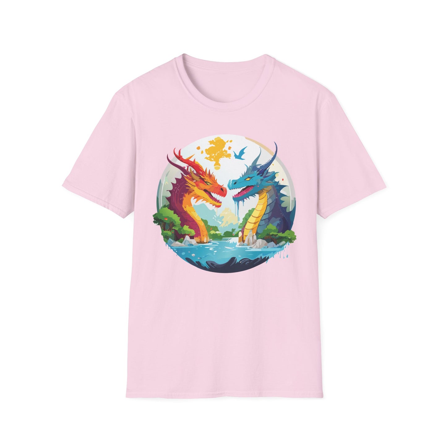 Dragon T Shirt Unisex Gildan Softstyle 64000 100 Percent Cotton Animal Print Tee Artwork