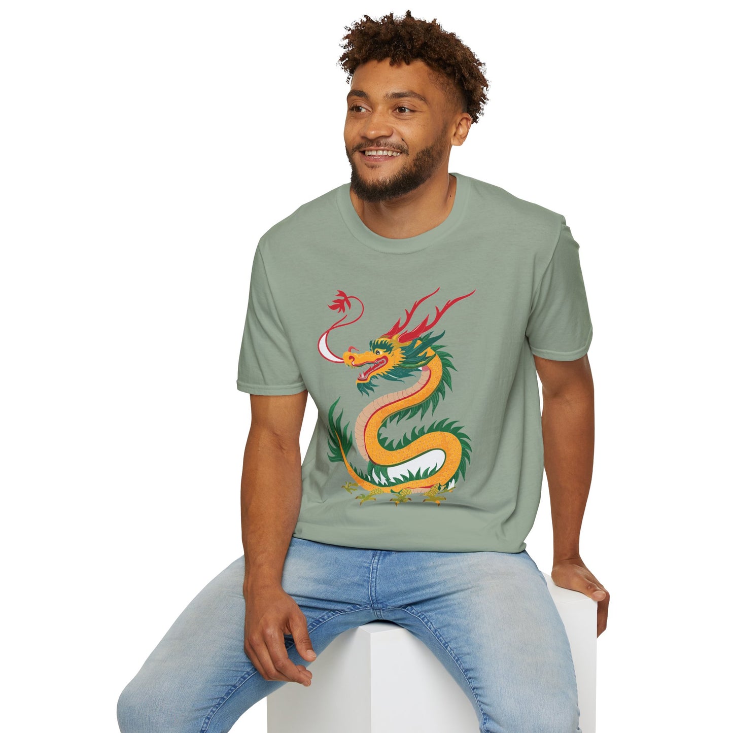 Dragon T Shirt Unisex Dragon Shirt Animal Shirt Gildan Softstyle 64000 100 Percent Cotton Tee