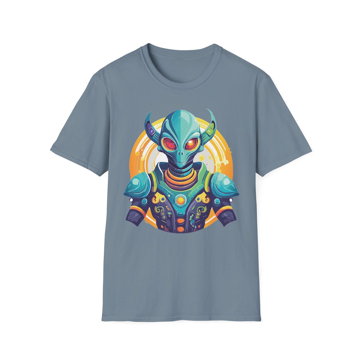 Alien T Shirt Cosmos Design Unisex Softstyle Cotton Tee With Aliens Art Graphic Print