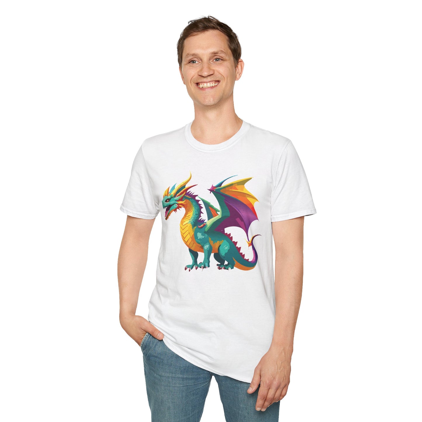 Dragon T Shirt Unisex Short Sleeve Art Design Gildan Softstyle Cotton Tee For Animal Lovers