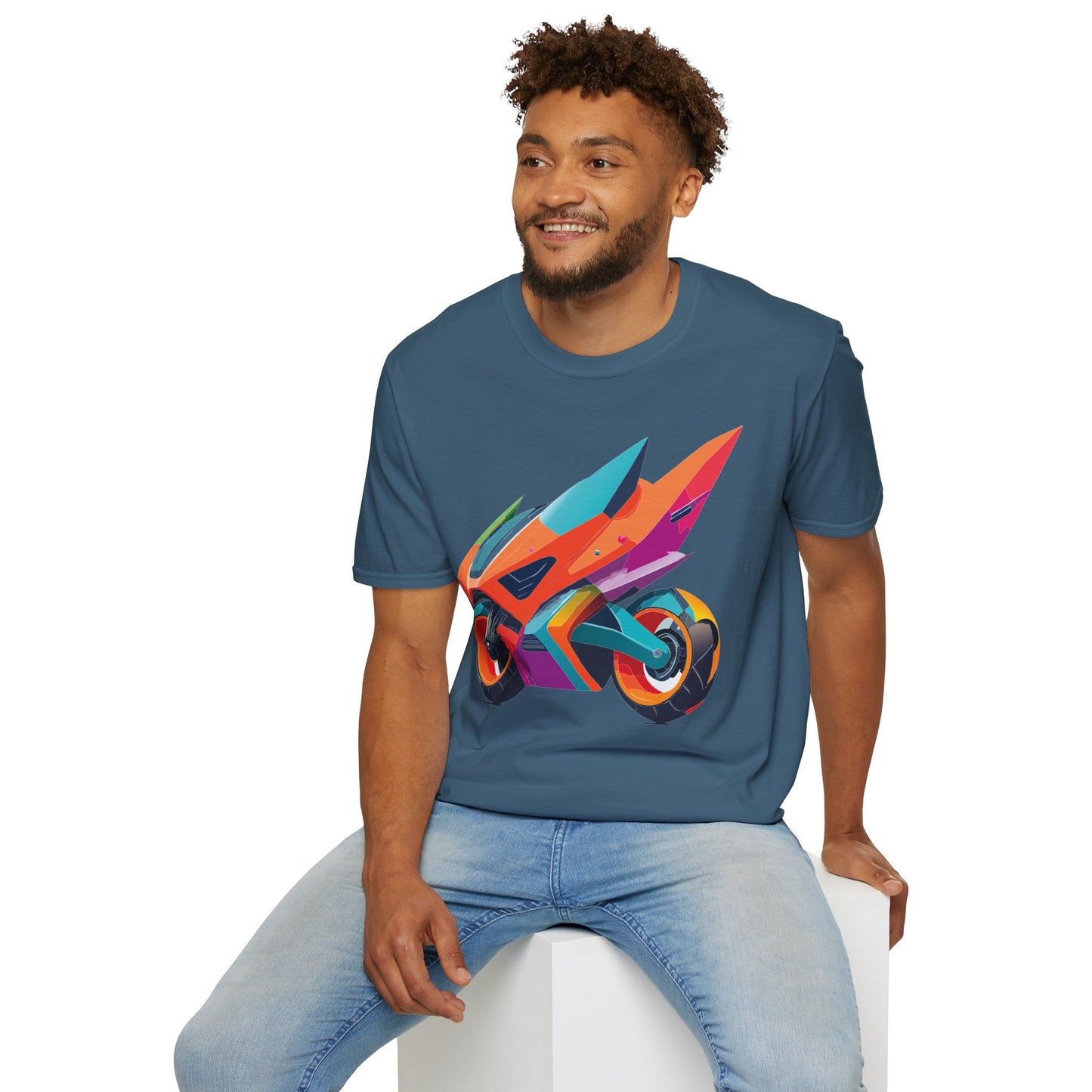 Unisex Bike T Shirt Moto Shirt Motorcycle MTB T Shirt 100 Percent Cotton Softstyle