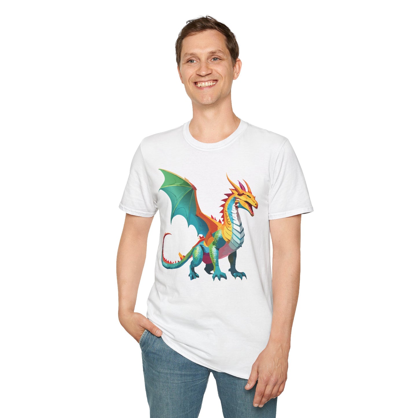 Dragon T Shirt Unisex Animal Design Tee Softstyle Gildan 64000 100 Percent Ring Spun Cotton
