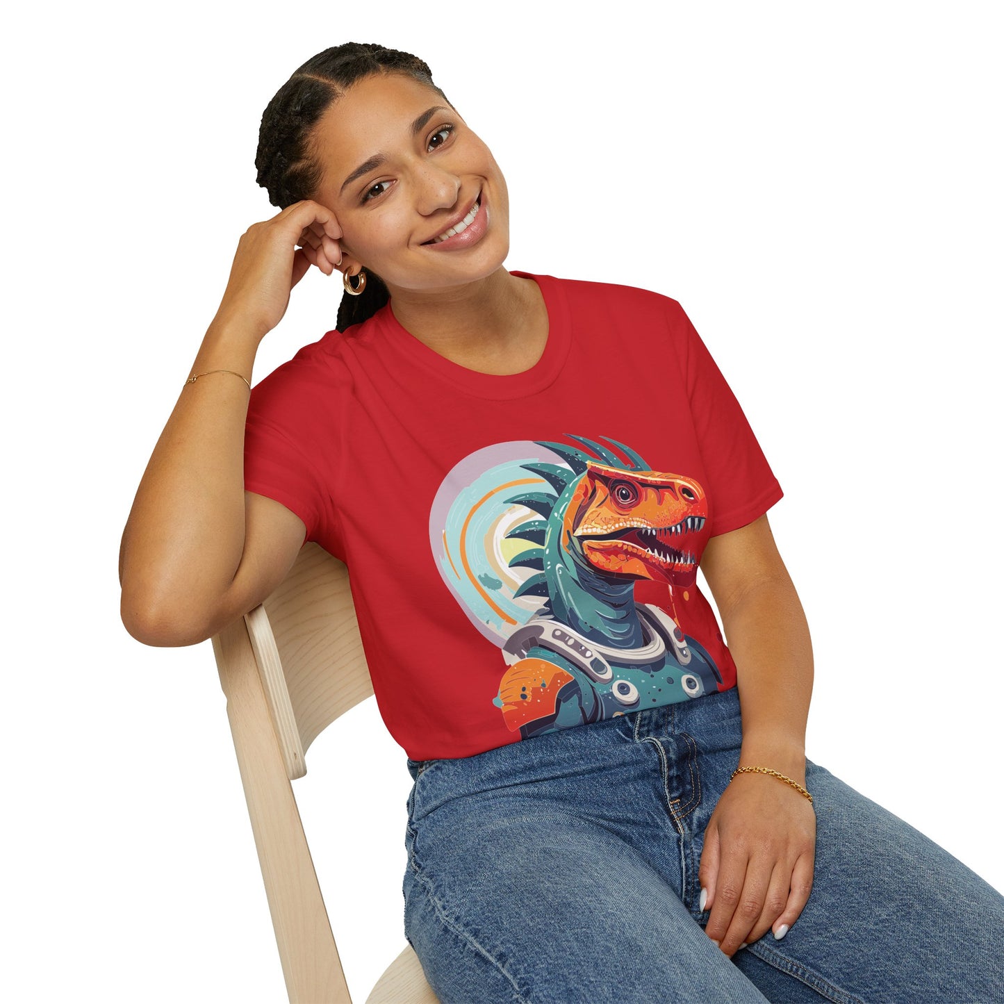 Unisex Gildan Softstyle 64000 Alien T Shirt With Cosmos Space Alien Art Graphic Tee