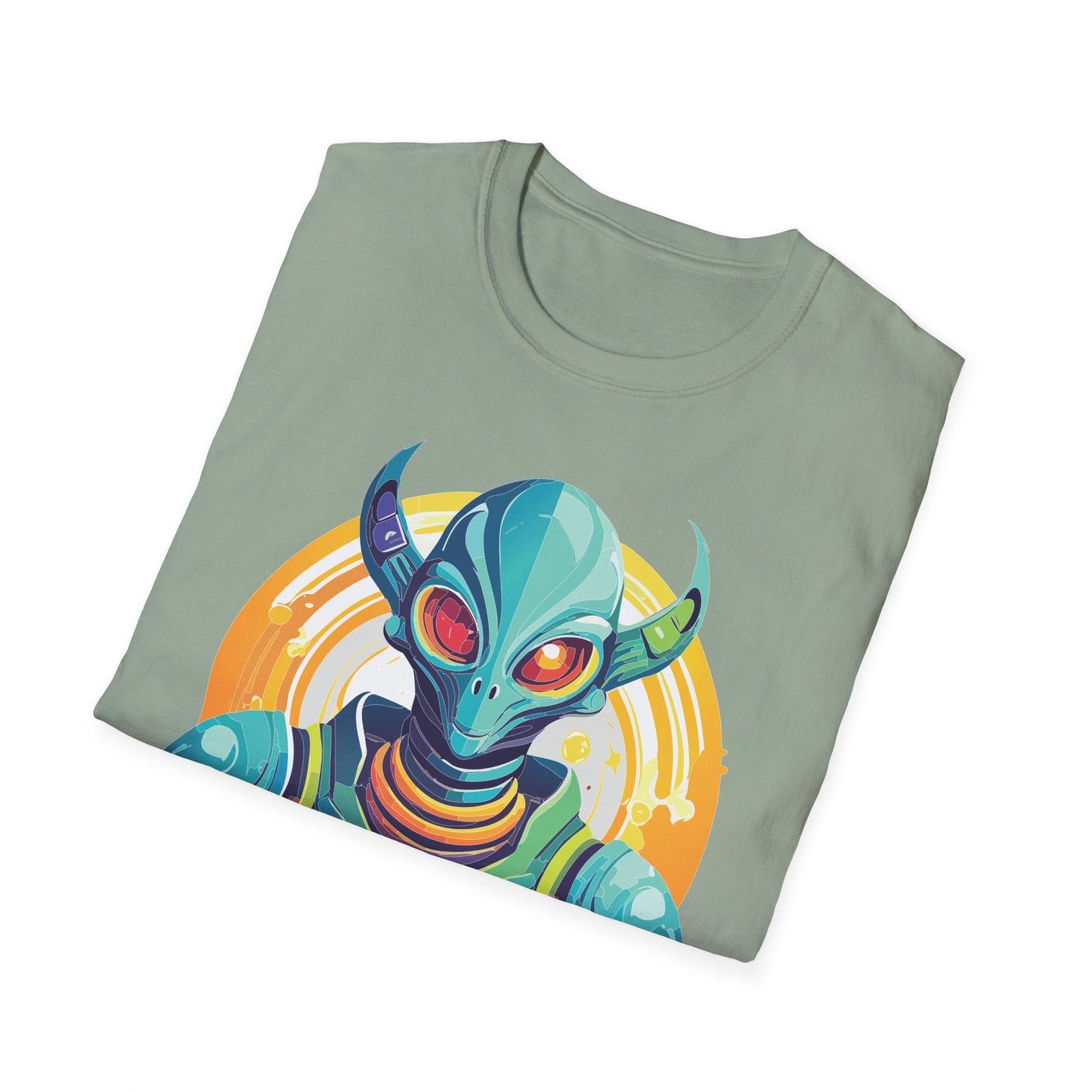 Alien T Shirt Cosmos Design Unisex Softstyle Cotton Tee With Aliens Art Graphic Print