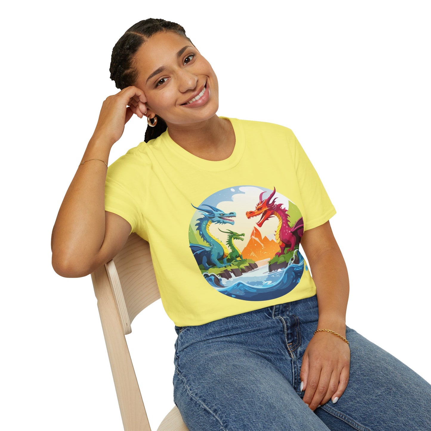 Dragon T Shirt Unisex Dragon Tee 100 Percent Ring Spun Cotton Softstyle Comfort Fit
