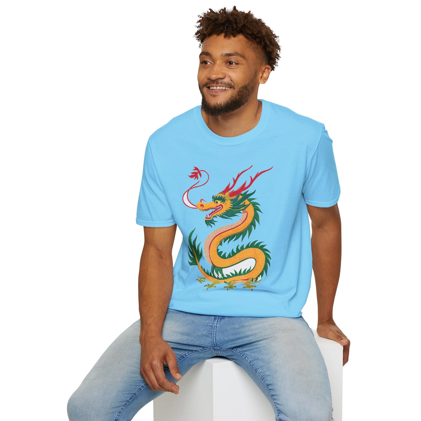 Dragon T Shirt Unisex Dragon Shirt Animal Shirt Gildan Softstyle 64000 100 Percent Cotton Tee