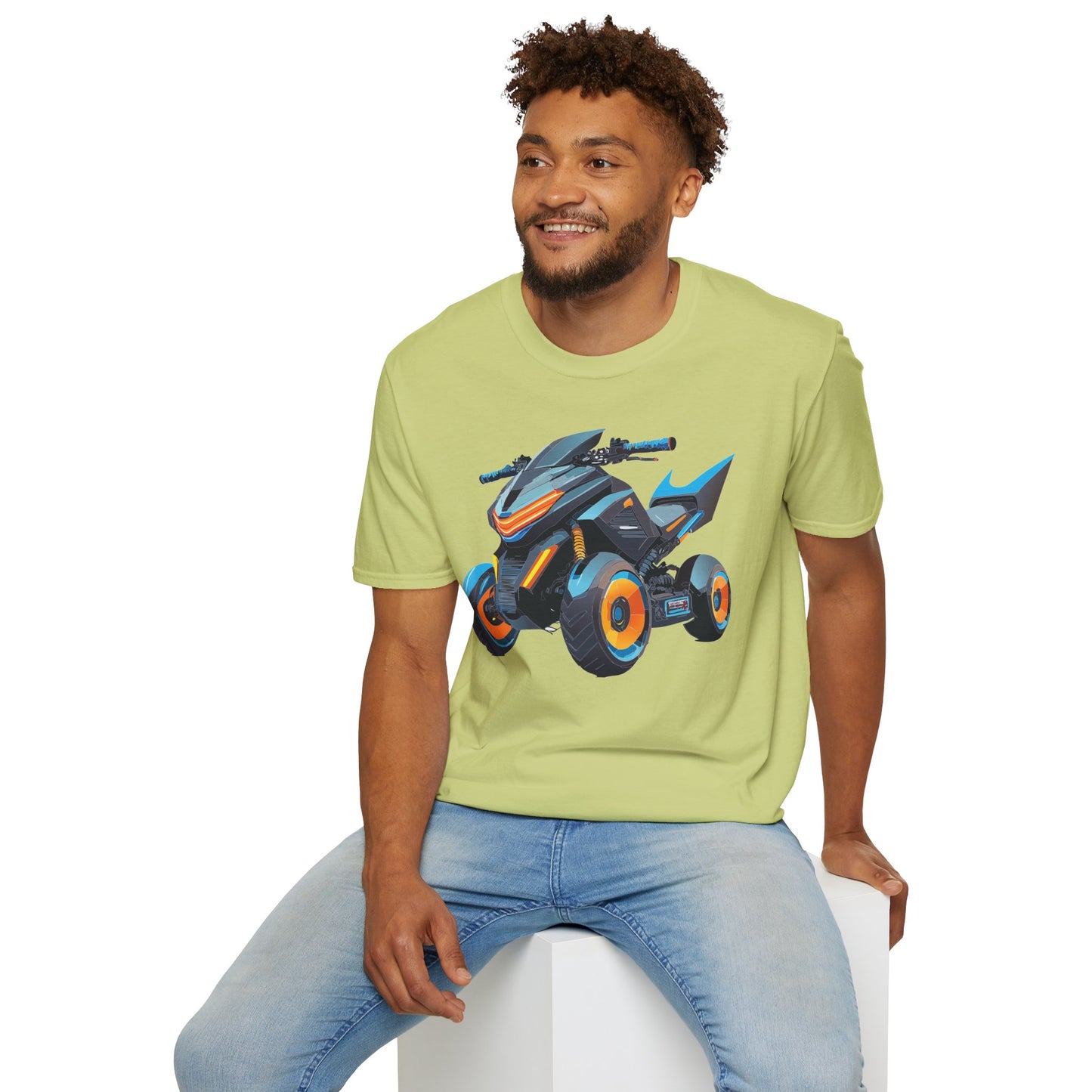 Unisex Motorcycle Art Design T Shirt Softstyle 64000 MTB Graphic Tee For Riders