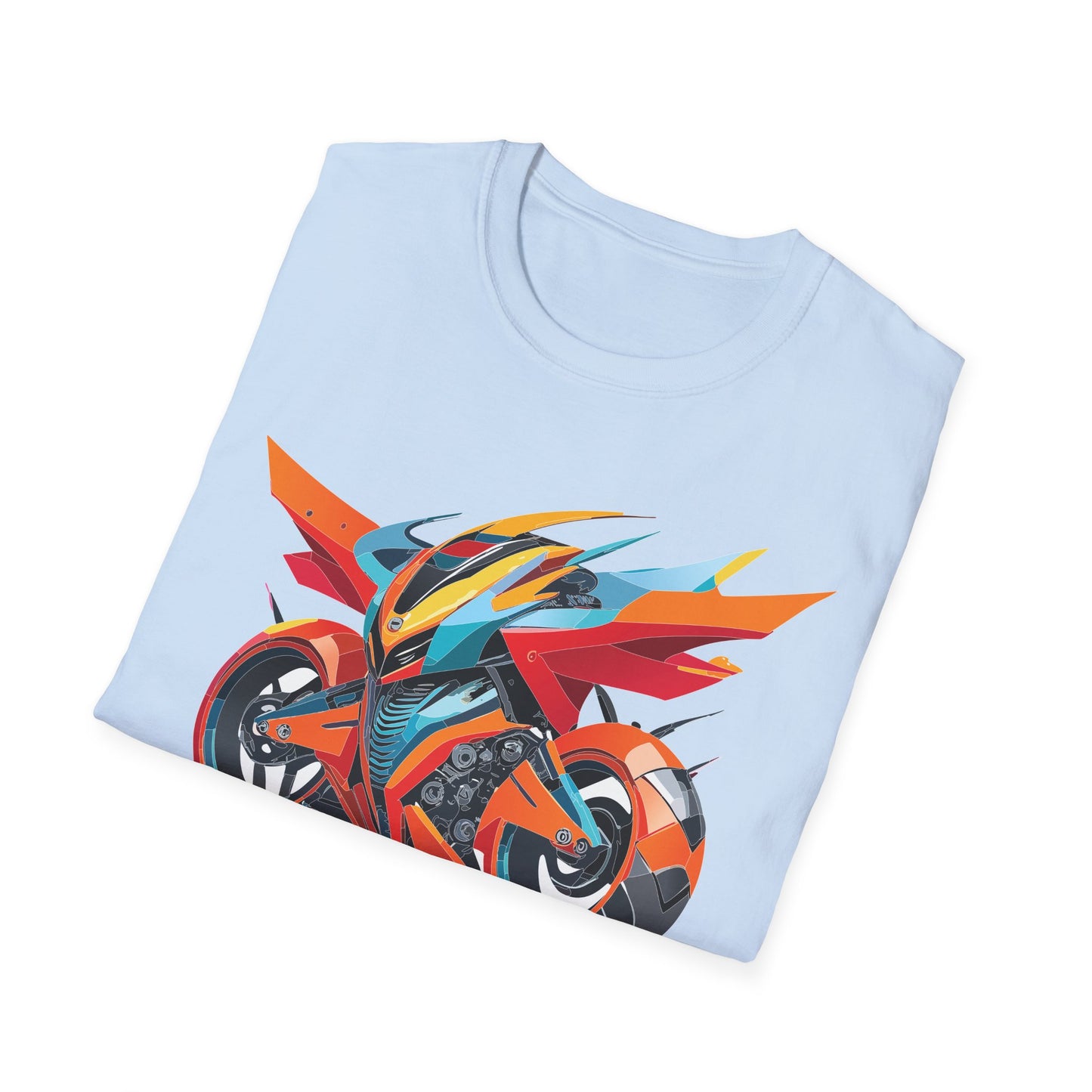 Unisex Bike T Shirt With Motorcycle Art Design Graphic Tee Softstyle 64000 Cotton