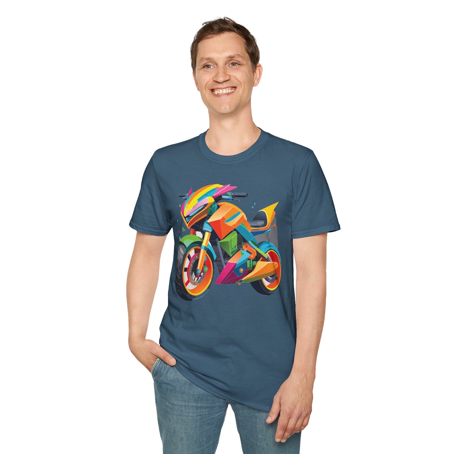 Unisex Bike T Shirt Moto Shirt MTB T Shirt With Art Design Softstyle Cotton Tee For Enthusiasts