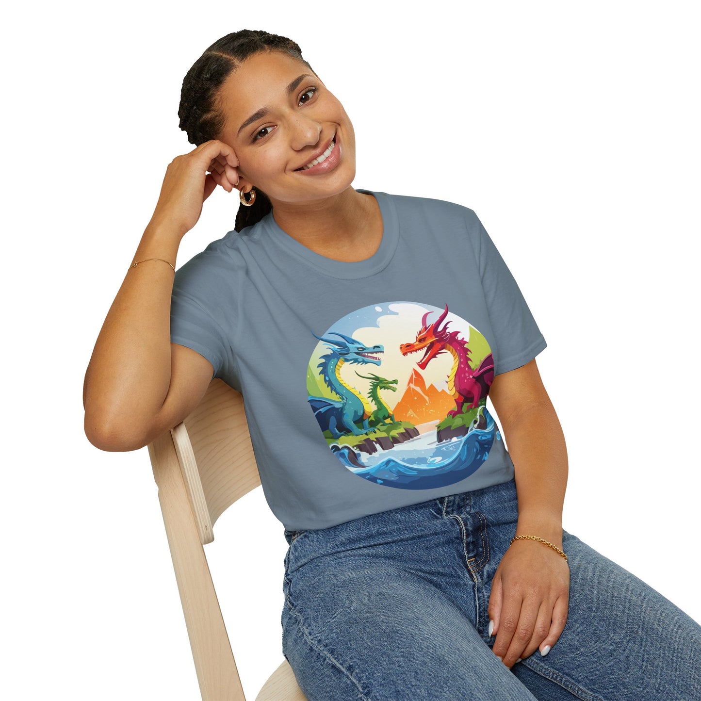Dragon T Shirt Unisex Dragon Tee 100 Percent Ring Spun Cotton Softstyle Comfort Fit