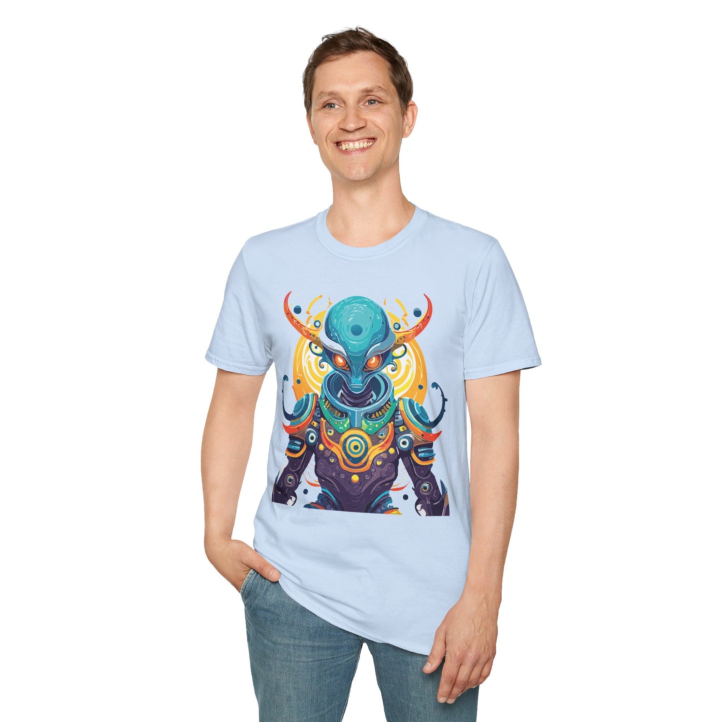Alien T Shirt Cosmos Shirt Unisex Short Sleeve Tee With Alien Art Design Ring Spun Cotton