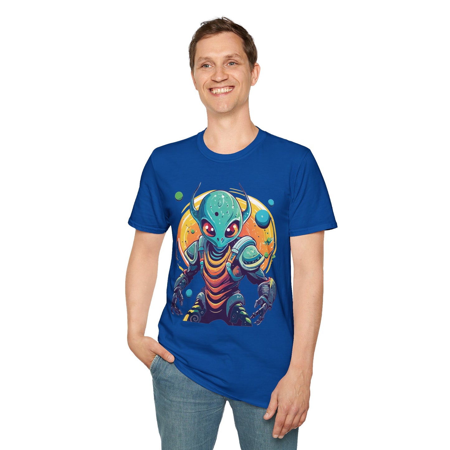 Alien Cosmos Shirt Unisex Softstyle Tee With Alien Art Design Space Theme Graphic Tee