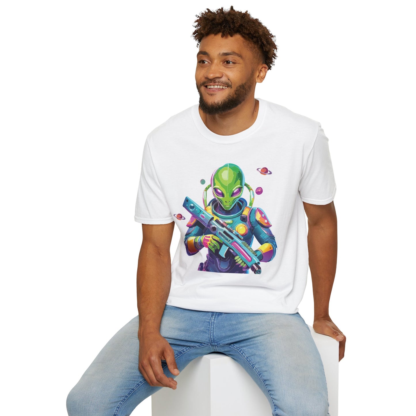 Alien Cosmos T Shirt Unisex Gildan Softstyle 64000 Art Design Tee For Everyday Comfort