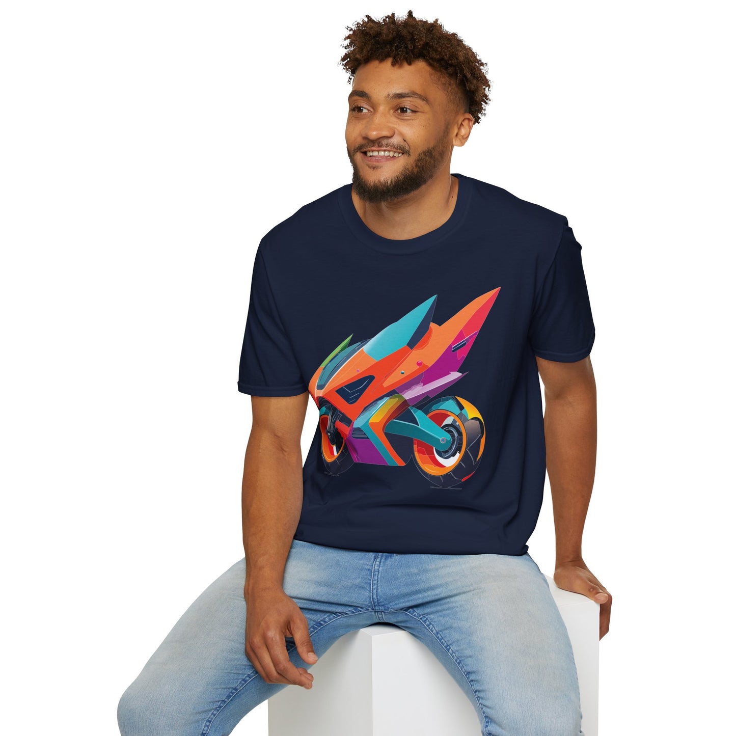 Unisex Bike T Shirt Moto Shirt Motorcycle MTB T Shirt 100 Percent Cotton Softstyle
