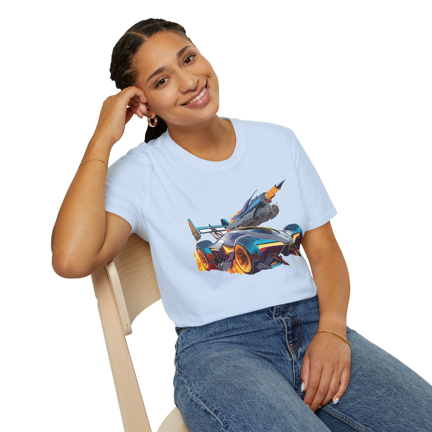 Unisex Car T Shirt Softstyle Cotton Tee With Car Design Hot Wheels Graphic Tee For Men And Women
