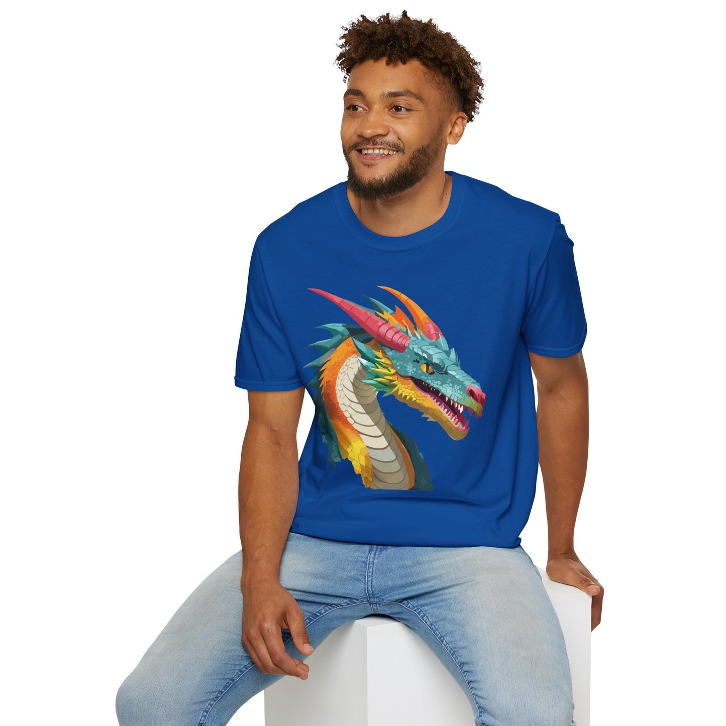 Dragon T Shirt Unisex Softstyle Art Design Tee With Animals Theme Gildan 64000 Premium Quality