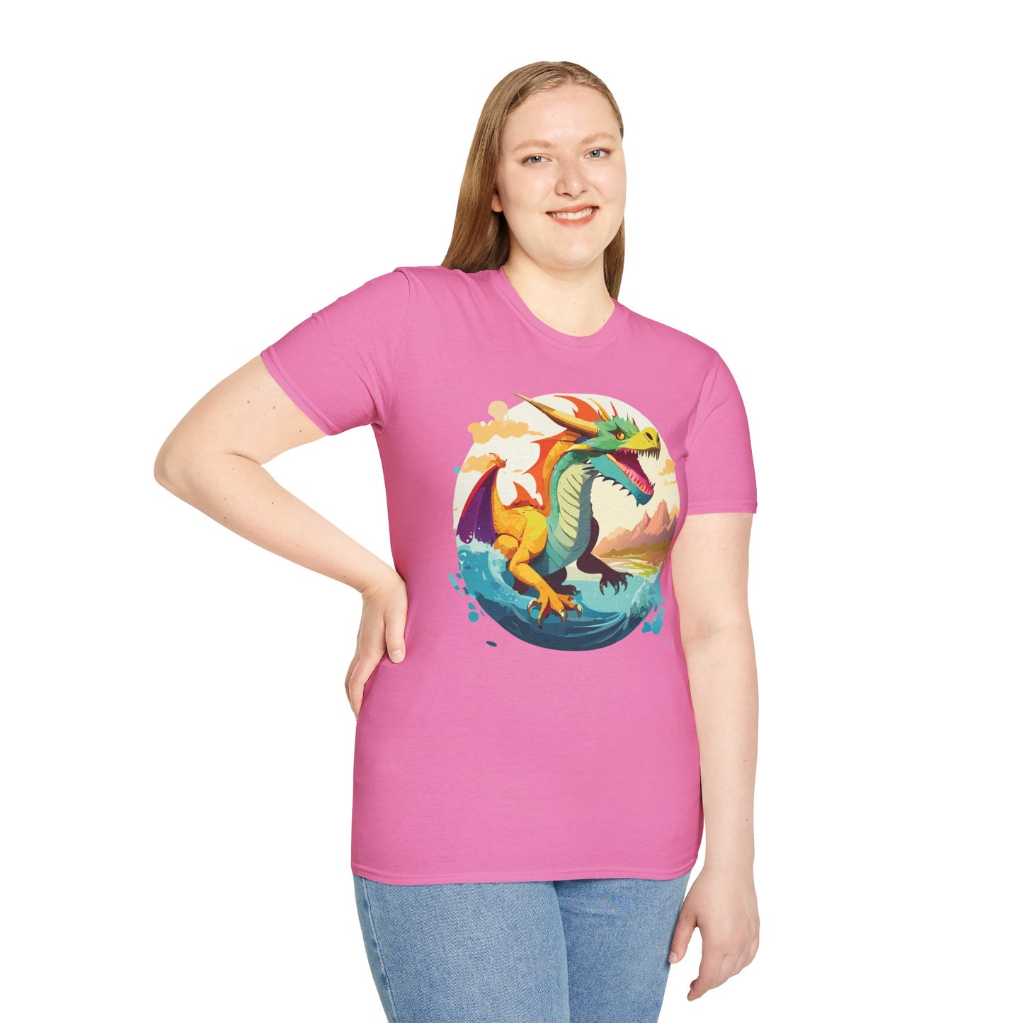 Dragon T Shirt Unisex Animal Print Dragon Shirt Gildan Softstyle Cotton Tee 64000
